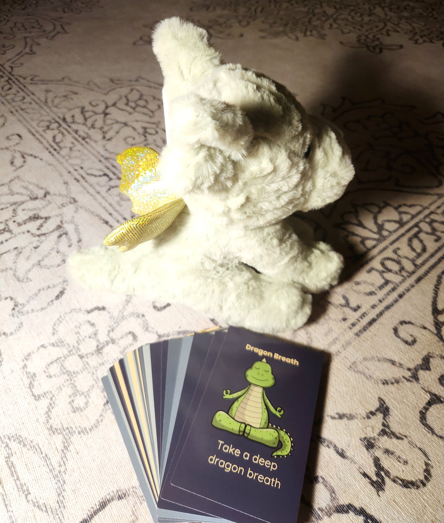Little Light Mindfulness Bundle – Dragon Plushie + Mindfulness Cards for Kids